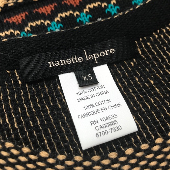 Nanette Lepore l XS Retro Fair Isle Nordic Stretch Knit Fringe Hem Sweater Dress - Picture 11 of 14